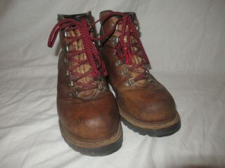 Vintage Vasque Brown Leather 1970 ' s Mountaineering hiking Boots USA Men US 10 2