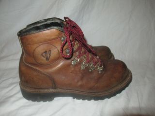 Vintage Vasque Brown Leather 1970 ' s Mountaineering hiking Boots USA Men US 10 3