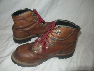Vintage Vasque Brown Leather 1970 ' s Mountaineering hiking Boots USA Men US 10 6