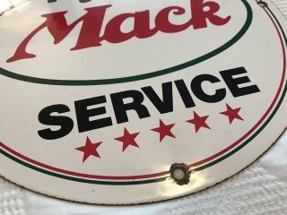 VINTAGE MACK TRUCKS SERVICE PORCELAIN SIGN,  GAS,  OIL,  DEALERSHIP PLATE,  BULL DOG 3