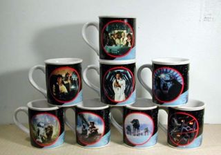Vintage Star Wars Ceramic Coffee Cup Set Of 8 Cups -