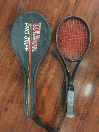 Vintage Wilson Pro Staff Midsize Graphite Kevlar Racquet 4 1/2 Grip