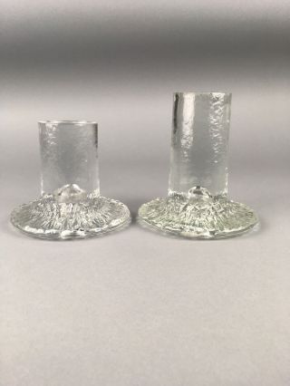 Vintage Mid Century Blenko Modern Art Glass Mushroom Candlesticks Holders 4