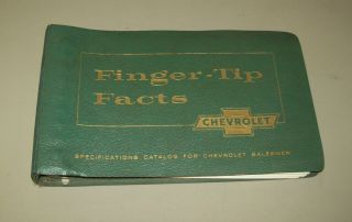 Vintage 1955 Chevrolet Finger Tip Facts Salesman Booklet 1956 Automobile