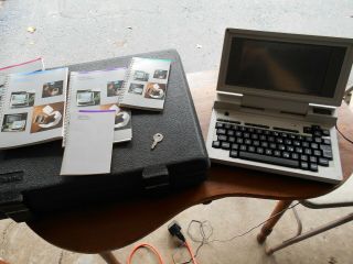 Vintage Radio Shack Tandy 200 Computer With Case,  5 Booklets,  Power Cord,  2 Keys