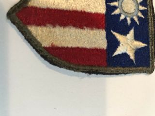 Rare WWII US Army CBI Vintage Patch (Blue Ring Top Left) Stock 177 USA 4