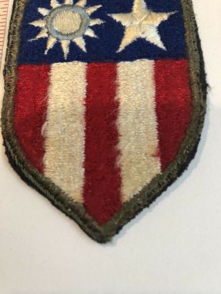 Rare WWII US Army CBI Vintage Patch (Blue Ring Top Left) Stock 177 USA 5