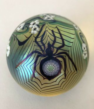 Vintage Orient & Flume 1982 Art Glass Spider Paperweight – Signed & Dated
