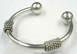 VINTAGE 1930 ' s STERLING SILVER CUFF BRACELET - VERY HEAVY LARGE PIECE 61.  6Grams 8