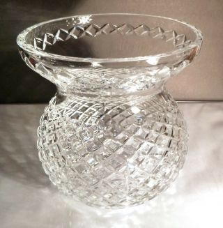 Vintage Waterford Crystal Master Cutter Corset Bouquet Flower Vase 9 " Ireland