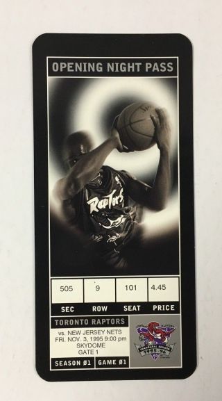 1995 Toronto Raptors Nba Ticket Inaugural Season 1st Game Skydome Vintage