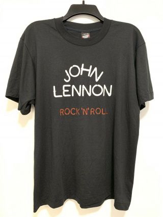 Vintage John Lennon Rock N Roll Apple Records T Shirt 50/50 Single Stitch L