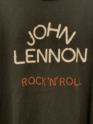 Vintage John Lennon Rock N Roll Apple Records T Shirt 50/50 Single Stitch L 2