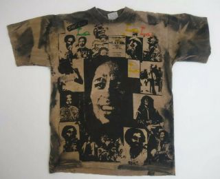 Bob Marley Vintage Graphic T - Shirt 100 Pre - Shrunk Cotton Mens Med Very Rare