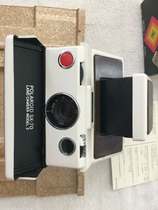 Vintage Polaroid SX - 70 Land Camera Model 2 Ivory w Box Papers 6
