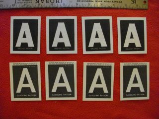8x Vintage 1942 World War 2 Gas Ration Mile Ration A Cards Fakes For Movies Et A