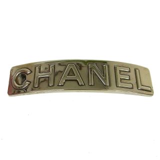 Authentic Chanel Vintage Cc Logos Hair Barrette Silver Accessories Ak33171
