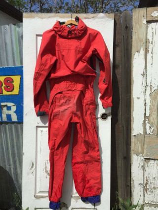 Rare Vintage Patagonia Ski Suit Red Grid Print 1995 Adult Small