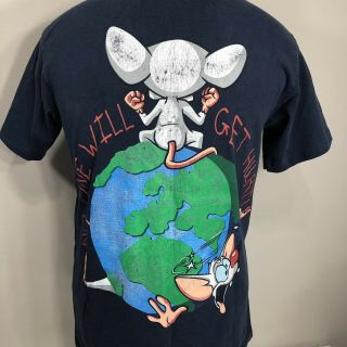 VTG Pinky And The Brain T Shirt Animaniacs Warner Bros Cartoon 90s Single Stitch 2