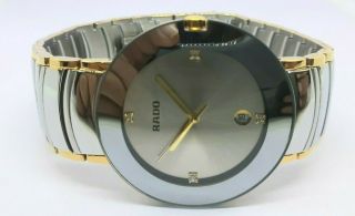 VINTAGE Men ' s Rado Jubile Double Tone Quartz DATE Wrist Watch 2
