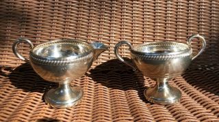 Fisher Silversmiths Inc Sterling Silver Weighted Creamer And Sugar Bowl 765