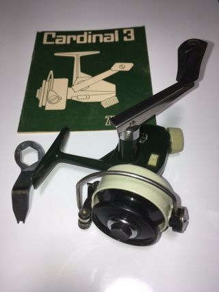 Zebco Cardinal No.  3 Ultralight Spinning Reel/extra Spool/wrench/made In Sweden
