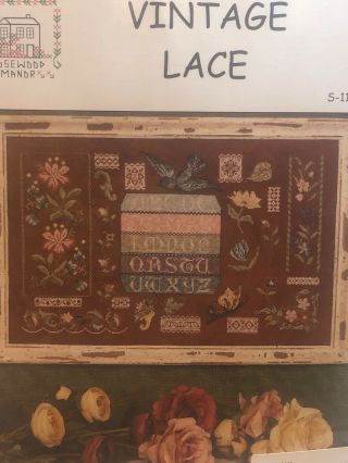 Rosewood Manor “ Vintage Lace “ Cross Stitch Chart & Wdw Threads