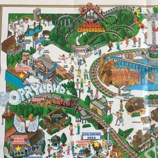 1993 VINTAGE OPRYLAND USA Map Of Themepark Country Music CMT 2