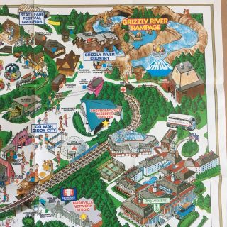 1993 VINTAGE OPRYLAND USA Map Of Themepark Country Music CMT 4