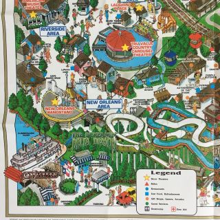 1993 VINTAGE OPRYLAND USA Map Of Themepark Country Music CMT 5