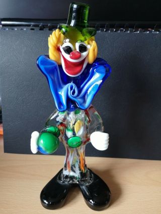 Vintage Murano Glass Clown With Ball