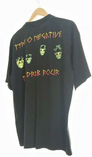 Type O Negative Vintage 1996 T - Shirt The Drab Four Blue Grape 2