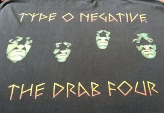 Type O Negative Vintage 1996 T - Shirt The Drab Four Blue Grape 4