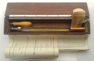 Vtg 1933 Tycos Taylor Sling Psychrometer Hygrometer Wet Dry Copper Thermometer 2