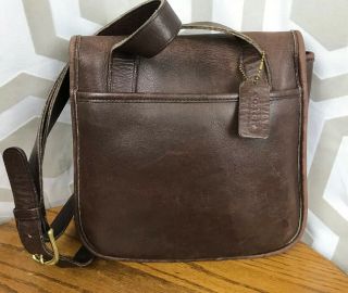 COACH VINTAGE LARGE BROWN LEATHER SIDE PACK SCOOTER BAG 9979 USA - RARE HTF 2
