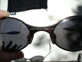 Vintage Oakley E Wire 2.  0 Dark Chrome/black Iridium Sunglasses