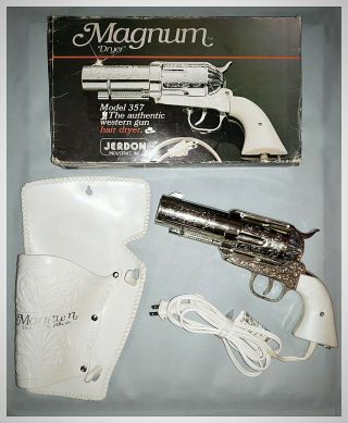 Vintage 1981 Magnum Hair Dryer Model 357 Western Gun Revolver Jerdon Great
