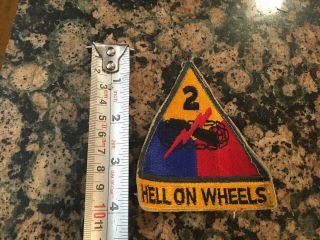 Wwii Us Army 2nd Armored Tank Unit Hell On Wheels Patch Vintage