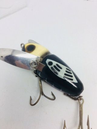 Vintage Heddon Crazy Crawler Fishing Lure EARLY DONALY CLIP RED DOTS ON BELLY 4