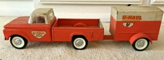 Vintage Nylint U - Haul Ford Pick Up Truck & Trailer Pressed Steel Toy 1960’s