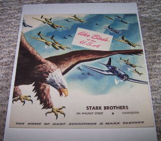 Vintage War Birds Of The U.  S.  A.  Stark Brothers Harrisburg World War Ii Brochure