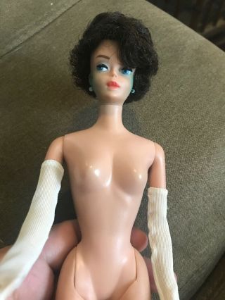 Vintage Barbie Doll Brunette Bubble - Cut Bubblecut Thick Hair Straight Leg ‘60s