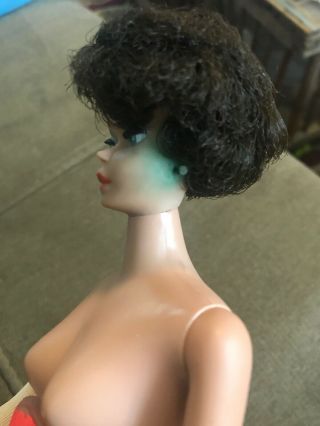 Vintage Barbie Doll Brunette Bubble - cut Bubblecut Thick Hair Straight Leg ‘60s 3