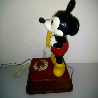 VTG 1976 MICKEY MOUSE ROTARY DIAL TELEPHONE Phone Figure Walt Disney 2