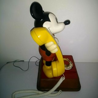 VTG 1976 MICKEY MOUSE ROTARY DIAL TELEPHONE Phone Figure Walt Disney 3