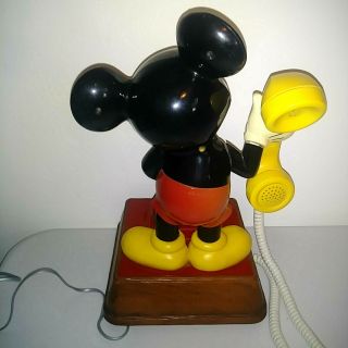 VTG 1976 MICKEY MOUSE ROTARY DIAL TELEPHONE Phone Figure Walt Disney 4