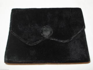 Vintage Lin Bren Black Velvet Clutch With Belt Loop Evening Bag Purse