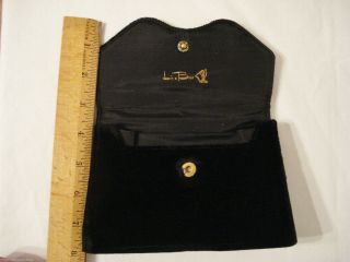 Vintage Lin Bren Black Velvet Clutch with Belt Loop Evening Bag Purse 2