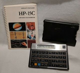 Vintage HP 15C Scientific Calculator w/ Soft Case and Owner ' s Handbook 4