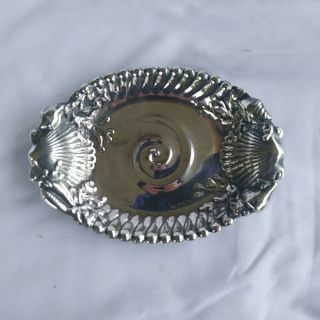 Decorative Sea Shell Design,  Solid Sterling Silver Dish For Small Items